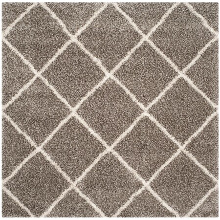 Safavieh 5 x 5 ft. Hudson Shag Power Loomed Square Area Rug, Grey and Ivory SGH281B-5SQ